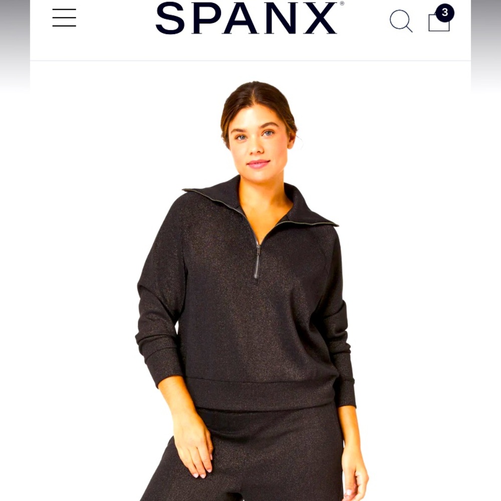 SPANX AirEssentials
Half Zip Very Black with Silver Shimmer
XS